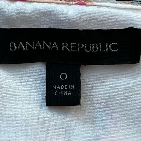 Banana Republic Pintuck White Pink Floral Spaghetti Straps Cross Midi Dress - Picture 13 of 16